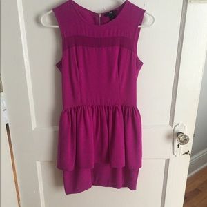 H&M magenta peplum dress. Size 4.